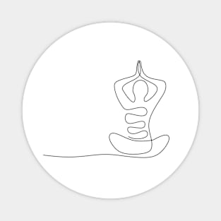 Yoga Continuous One Line Drawing Magnet